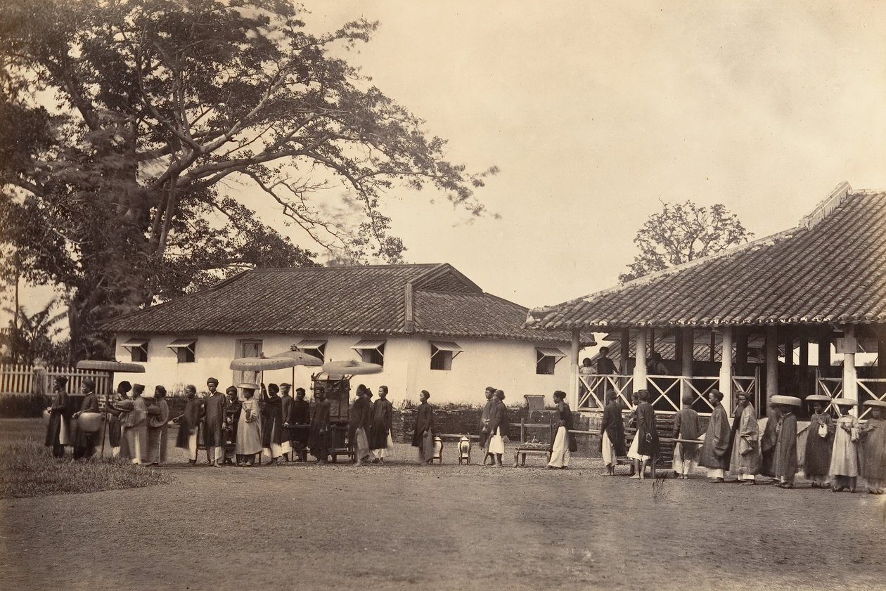 Svatební průvod, Cochin, Čína, 1866. od Emile Gsell