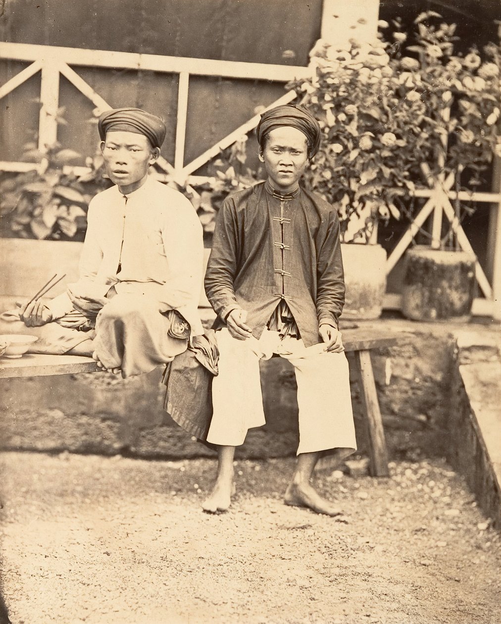 Milicionáři jedí rýži, Cochinchina, 1866. od Emile Gsell