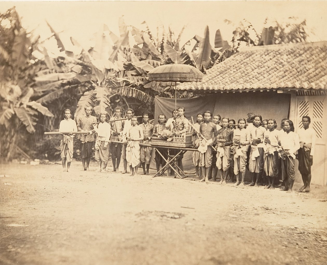 Kambodžský princ a jeho družina, 1866. od Emile Gsell
