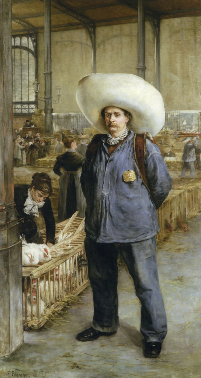 Porter na trhu v Les Halles od Emile Henri Blanchon