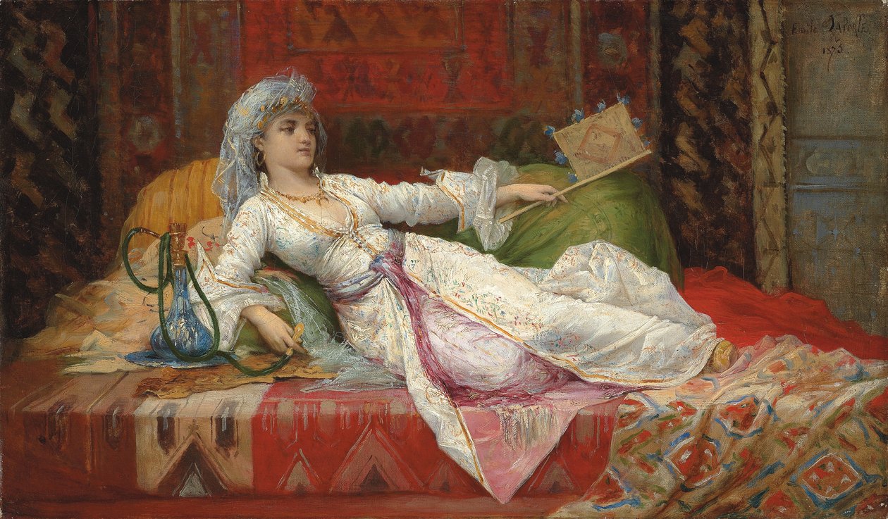 Ležící turecká žena; Ležící turecká žena, 1895 od Emile Henri La Porte