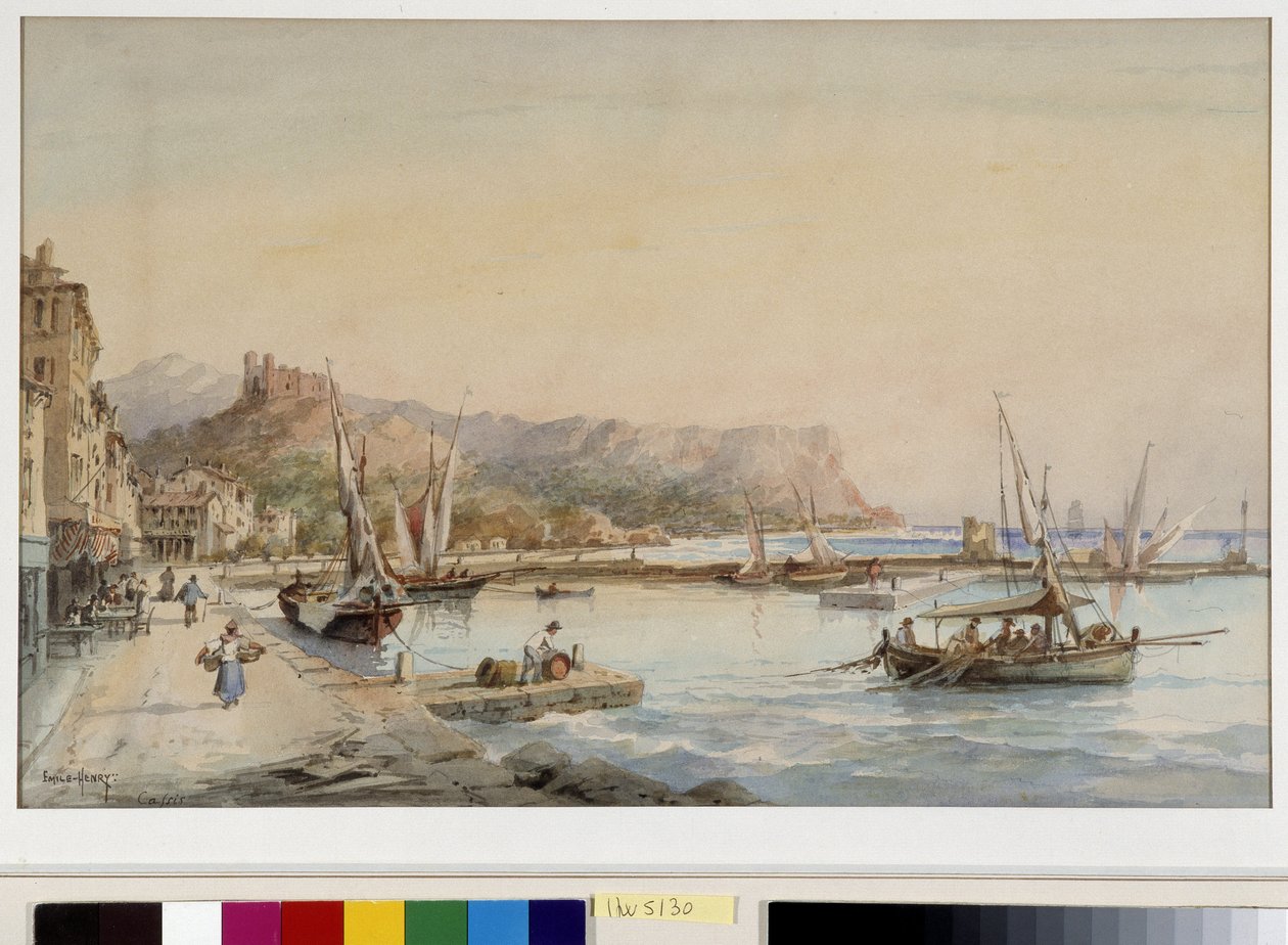 Pohled na přístav Cassis Akvarel od Emila Henryho (1822-1920) Fondation needs de Provence, Marseille od Emile Henry