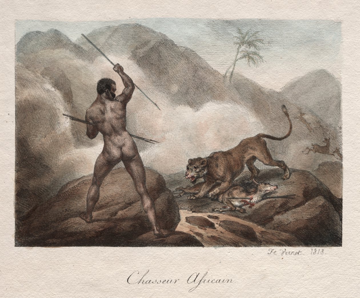 Africký lovec od Emile Jean Horace Vernet
