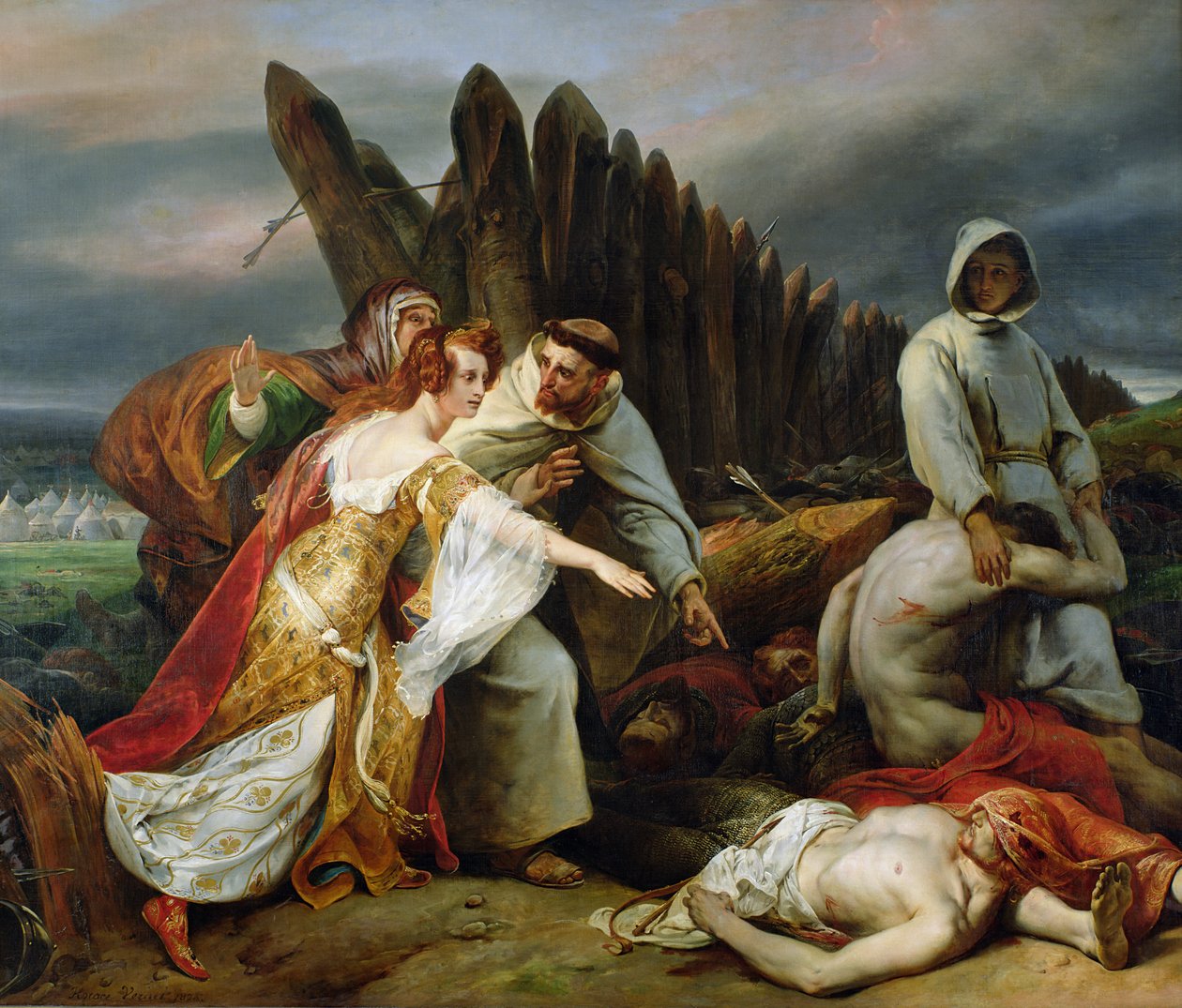 Edith Finding the Body of Harold, 1828 od Emile Jean Horace Vernet