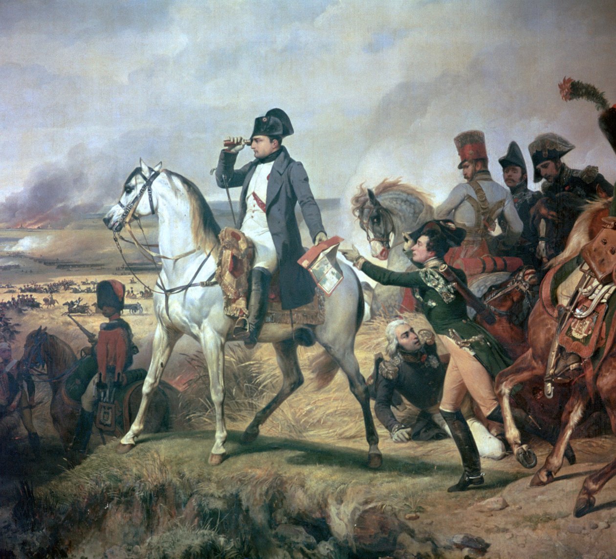 Napoleon v bitvě u Wagramu, 19. století. od Emile Jean Horace Vernet