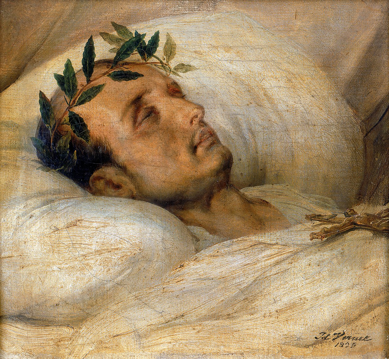 Napoleon na smrtelné posteli, květen 1821. od Emile Jean Horace Vernet