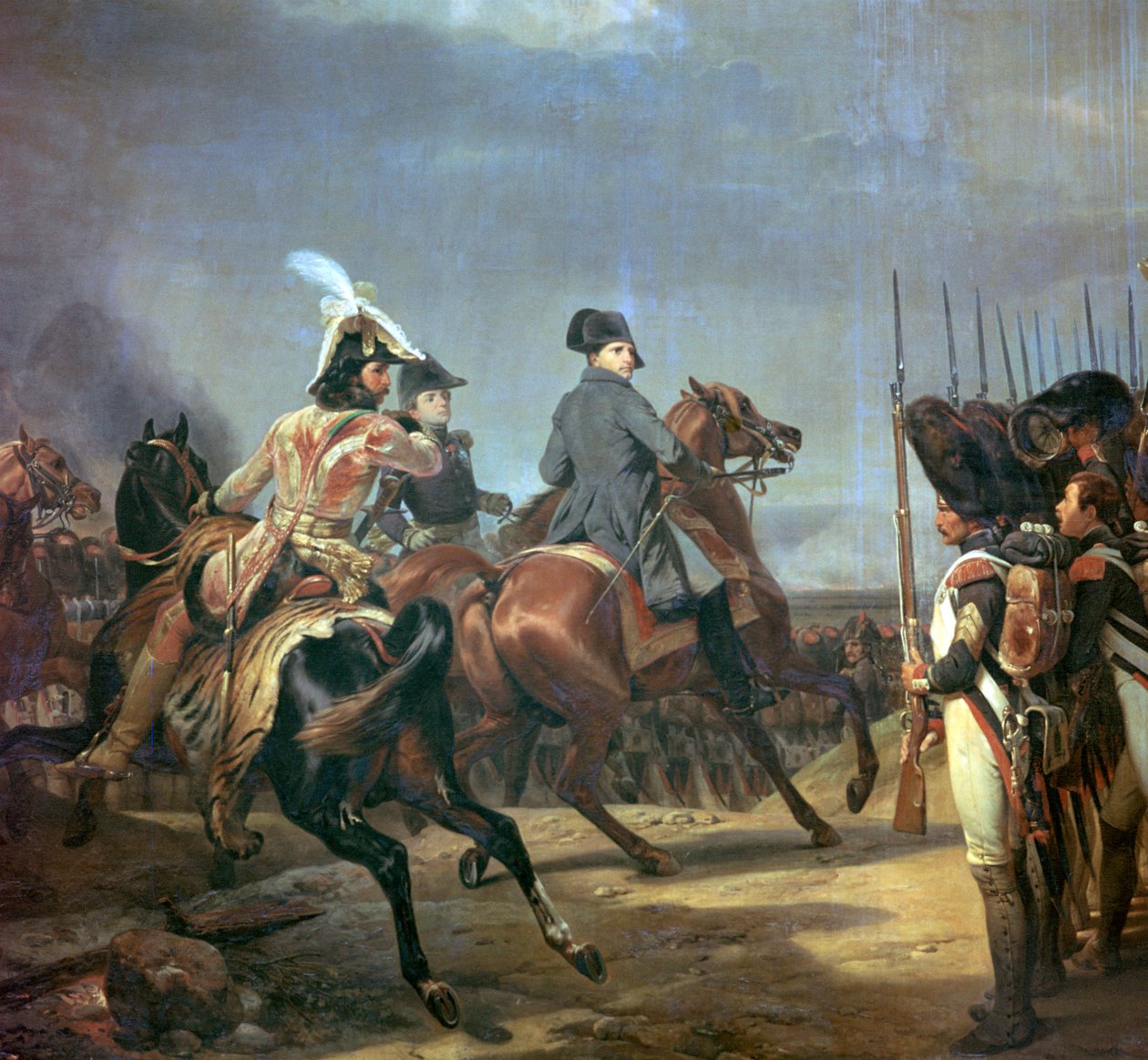 Obraz Napoleona v bitvě u Jeny, 19. století. od Emile Jean Horace Vernet