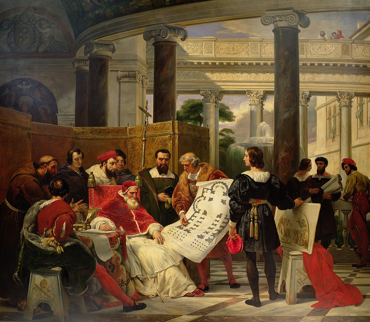 Papež Julius II. nařídil Bramante, Michelangelovi a Raphaelovi, aby postavili Vatikán a St. Peter