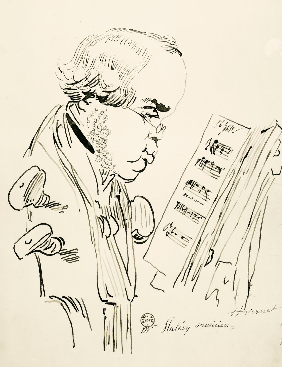 Portrét Jacquese Fromentala Elie Levyho, známého jako Halevy (Paříž od Emile Jean Horace Vernet