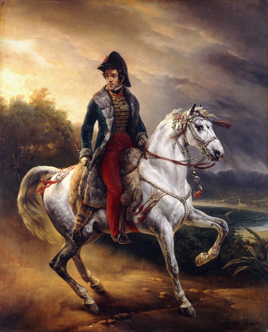 Portrét Justo Machado y Salcedo, španělský konzul v Paříži na koni, 1821 od Emile Jean Horace Vernet