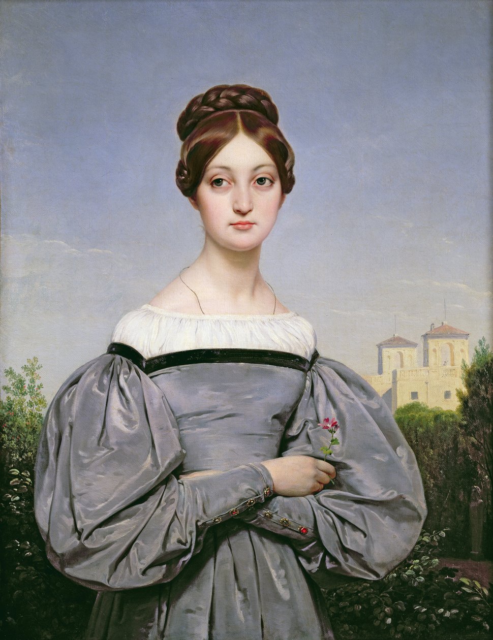 Portrét Louise Vernetové (1814-45) Dcera umělce od Emile Jean Horace Vernet