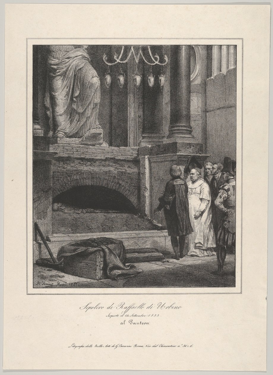 Rafaelova hrobka, otevřena 14. září 1833, Pantheon, Řím, 1833. od Emile Jean Horace Vernet