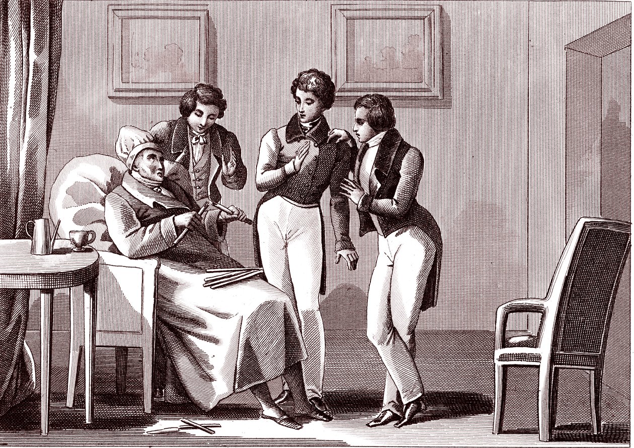 Stařec a synové. Bajka od La Fontaina od Emile Joseph Alexandre Gouget