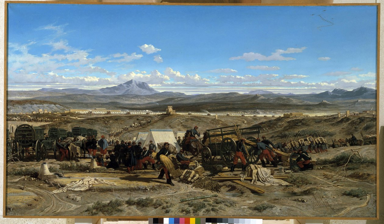 Utábořit se v poledne. Obraz Emila Loubona (1809-1863). Olej na plátně. Musee Granet, Aix en Provence od Emile Loubon