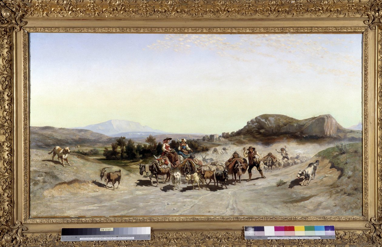 Hora Sainte Victoire a transhumance Malba Emila Loubona (1809-1863) 1847 Rozměr 71x132 cm. od Emile Loubon