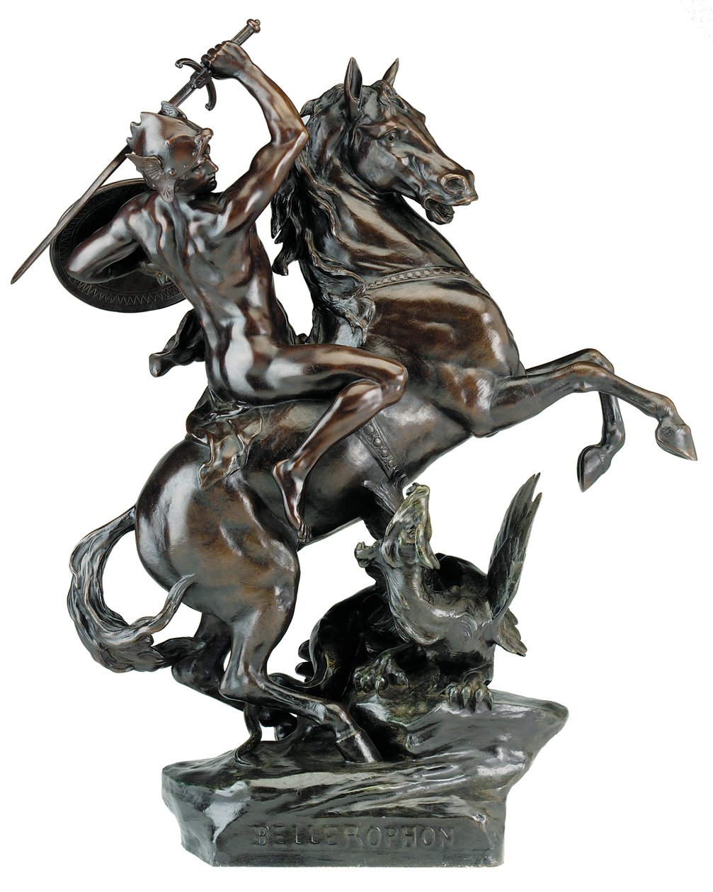 Bellerophon zabíjející Chimaeru (bronz) od Emile Louis (after) Picault