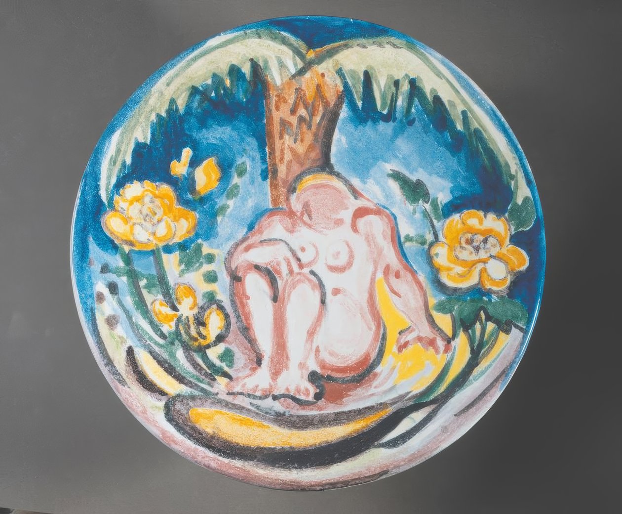 Fauve design ženského aktu pod palmou od Emile Othon Friesz