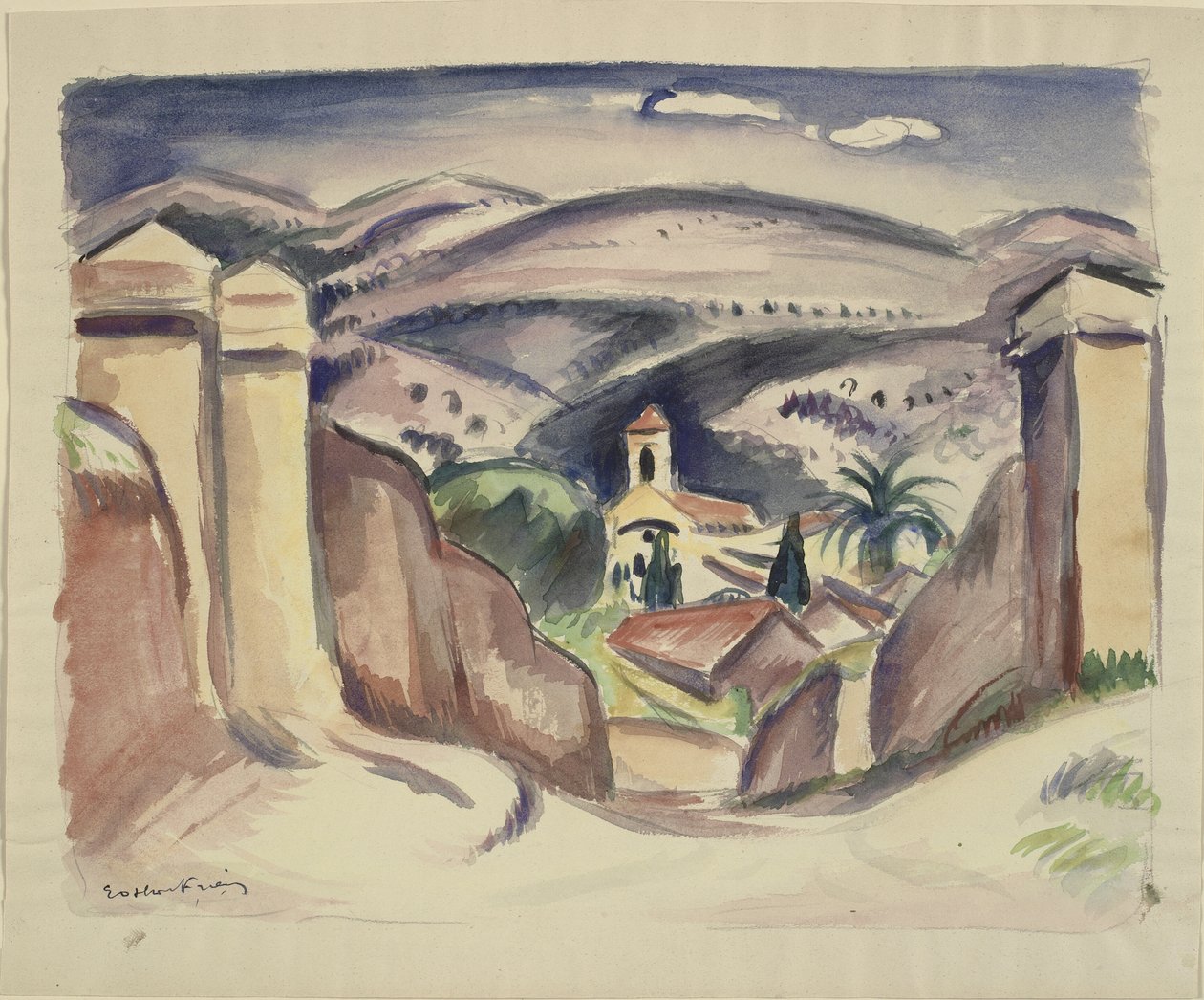 Vstup do Cassis, nazývaný také kostelní věž v Cassis od Emile Othon Friesz