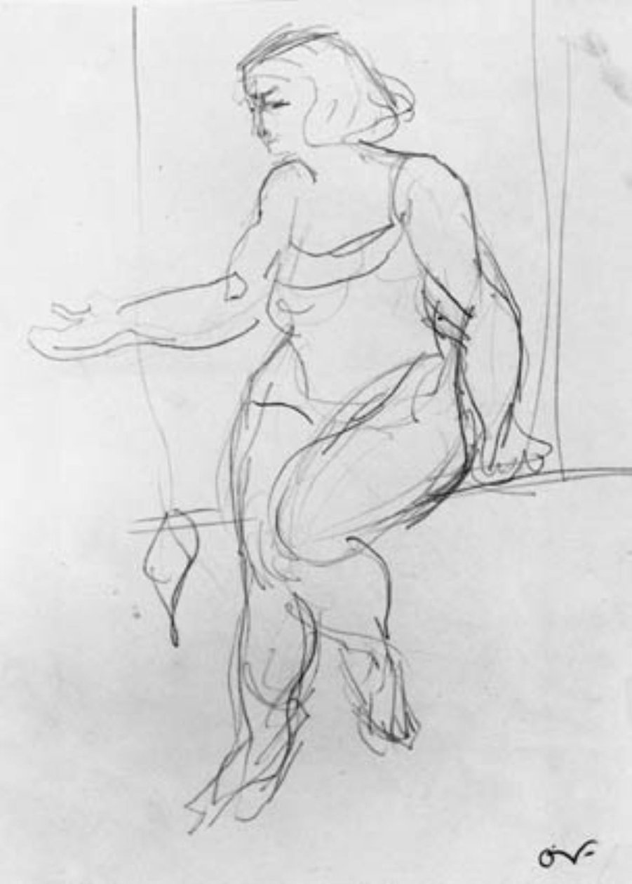 Žena akrobatka, sedící v hrazdě. od Emile Othon Friesz