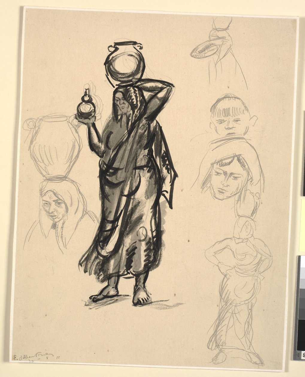 Studie ženy nesoucí vodu. Portugalsko od Emile Othon Friesz