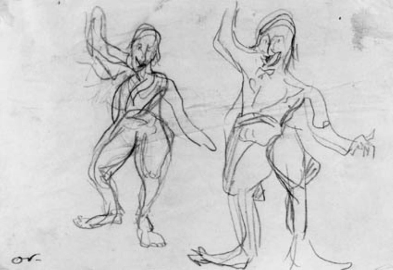 Dvě skici tančícího klauna, Gorku. od Emile Othon Friesz