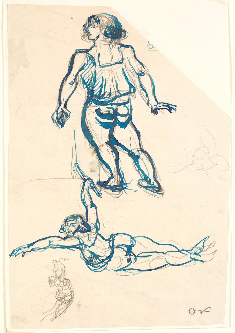 Tři studie akrobatky v hrazdě a chůzi. od Emile Othon Friesz