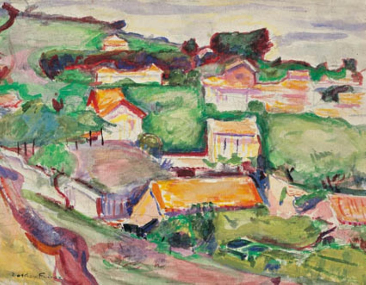 Pohled směrem k vesnici od Emile Othon Friesz