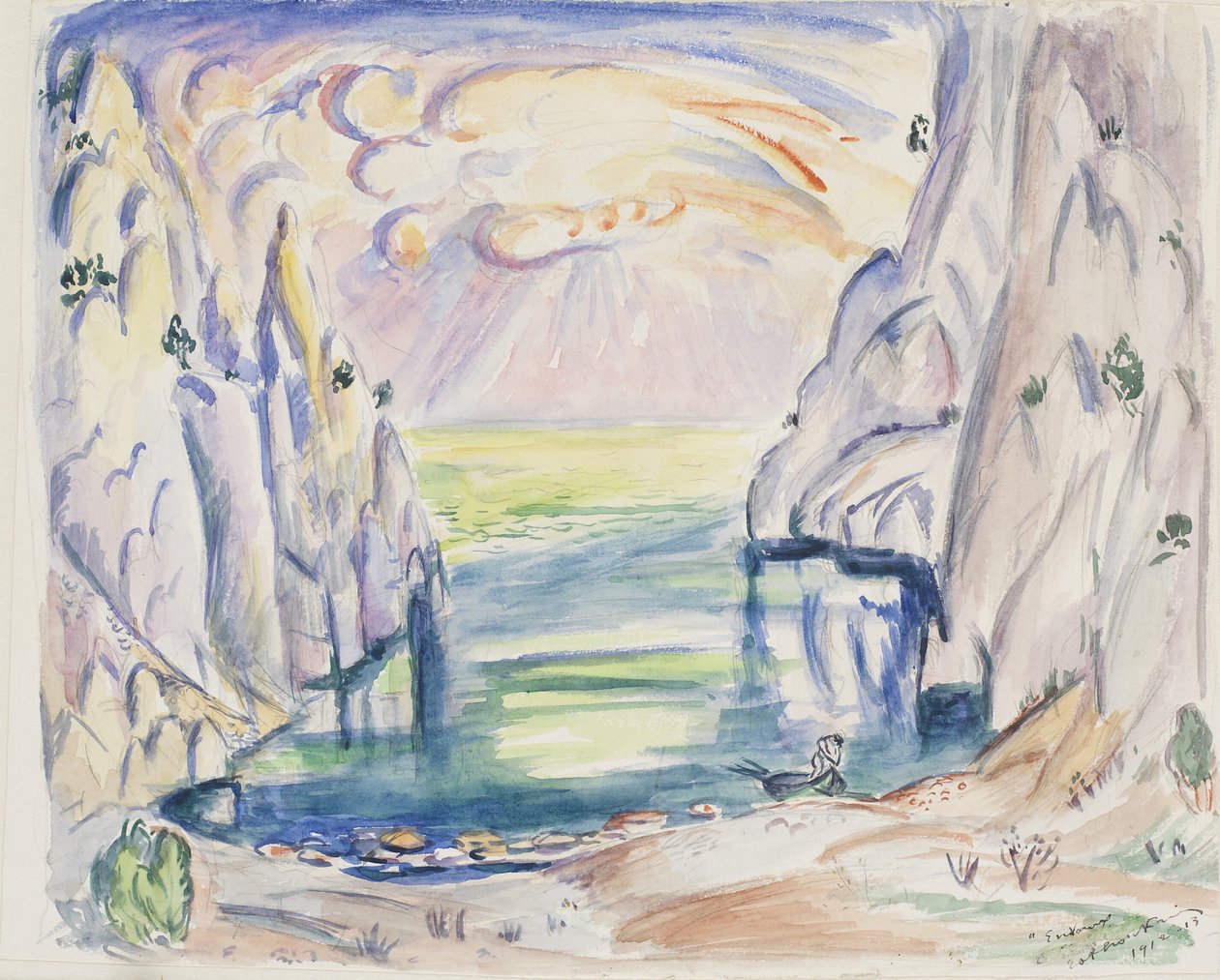 Zátoka v En Vaux, Cassis od Emile Othon Friesz