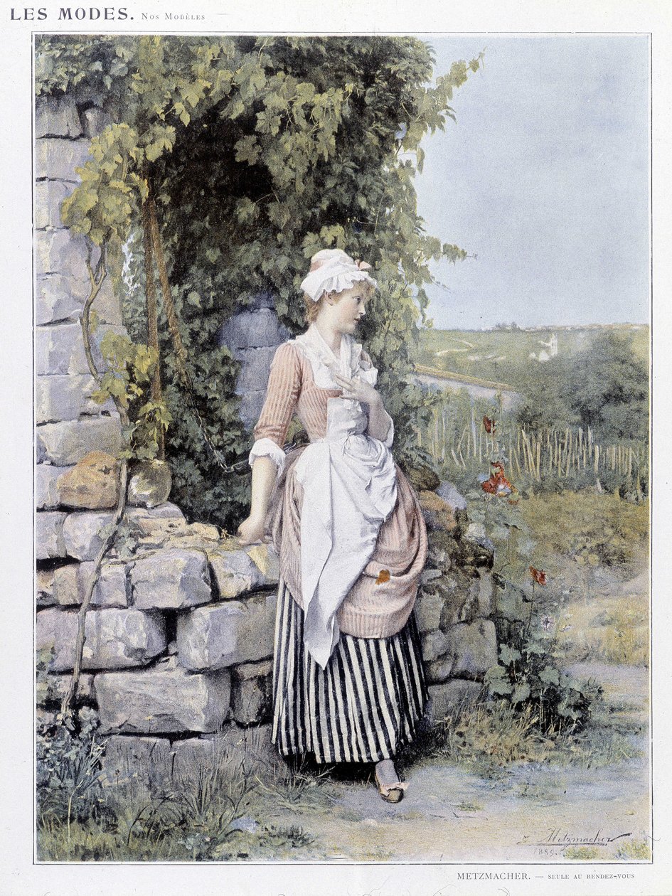 Svobodná žena čekající na schůzku (Rendez-vous) - nemocná. z Metzmacher, c. 1900 od Emile Pierre Metzmacher