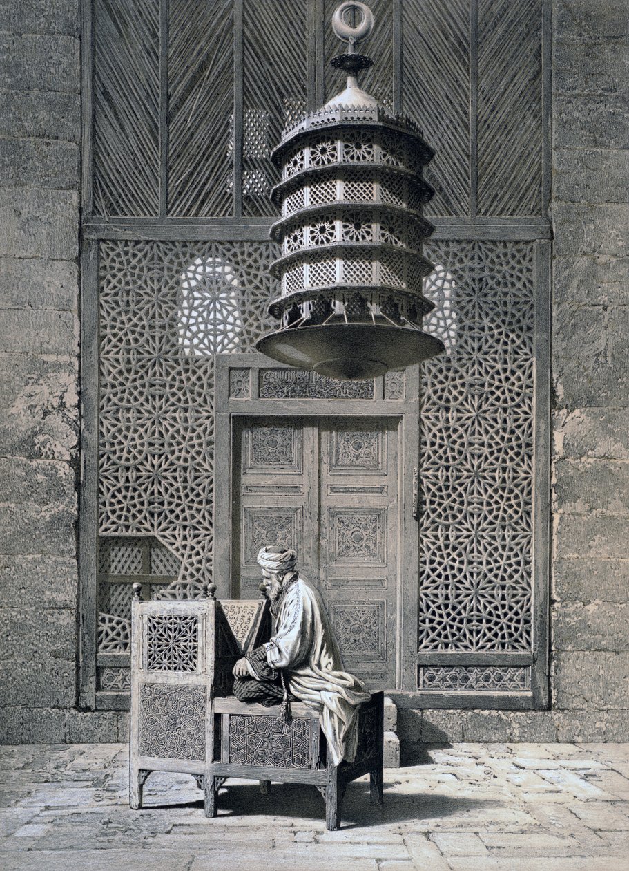 Mešita hrobky sultána Barqouqa (Barquq) Káhira, Egypt: dveře do hrobky od Emile Prisse d