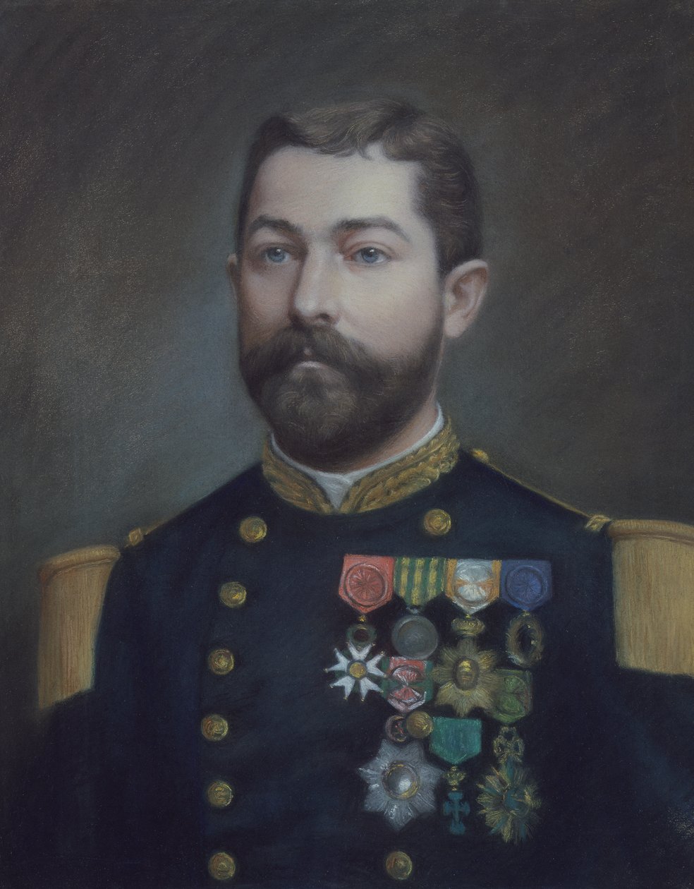 Portrét Emile Commander Duboc (1852 - 1935), hrdina dobytí Tonkinu (malba) od Emile Richard Haumont