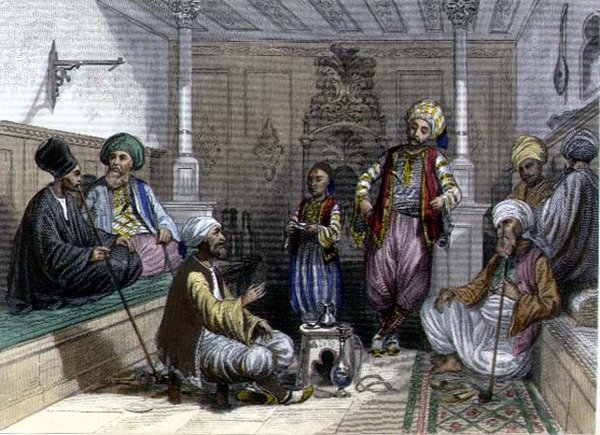 Medak neboli vypravěč z ‚Konstantinopole a Černého moře‘, vyrytý bratry Rouergueovými od Emile and Rouergue Adolphe Rouergue