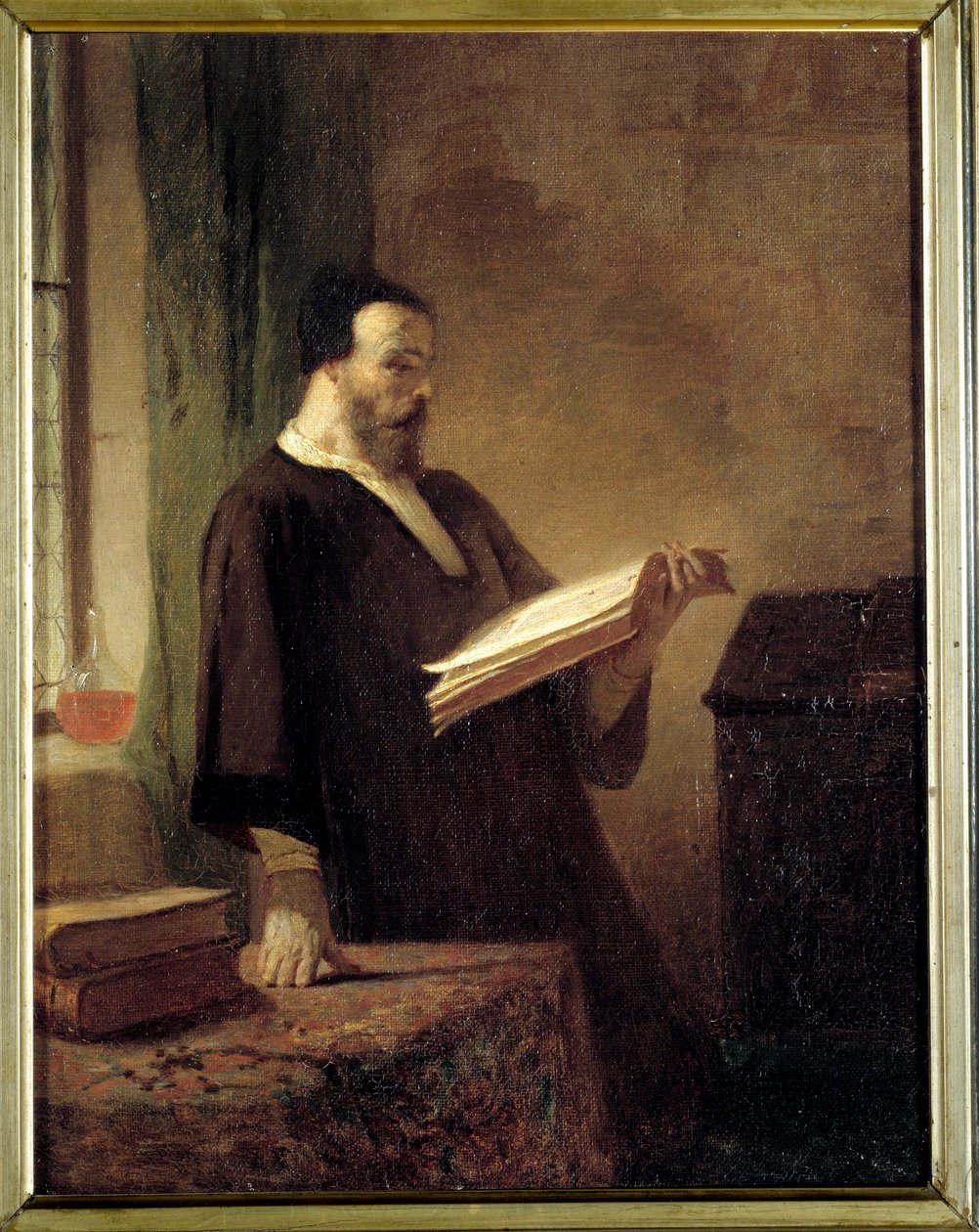 Bibliofil Muž čte knihu. Obraz Emile Vaude (1819-1884) 19. století Troyes Museum of Fine Arts od Emile Vaude