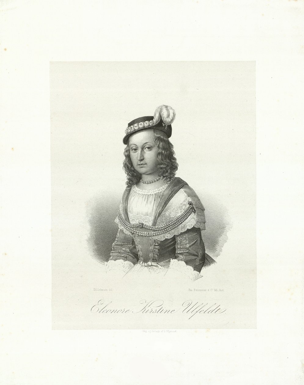 Leonora Christina, hraběnka Ulfeldt 1621-1698, 1847. od Emilius Ditlev Baerentzen