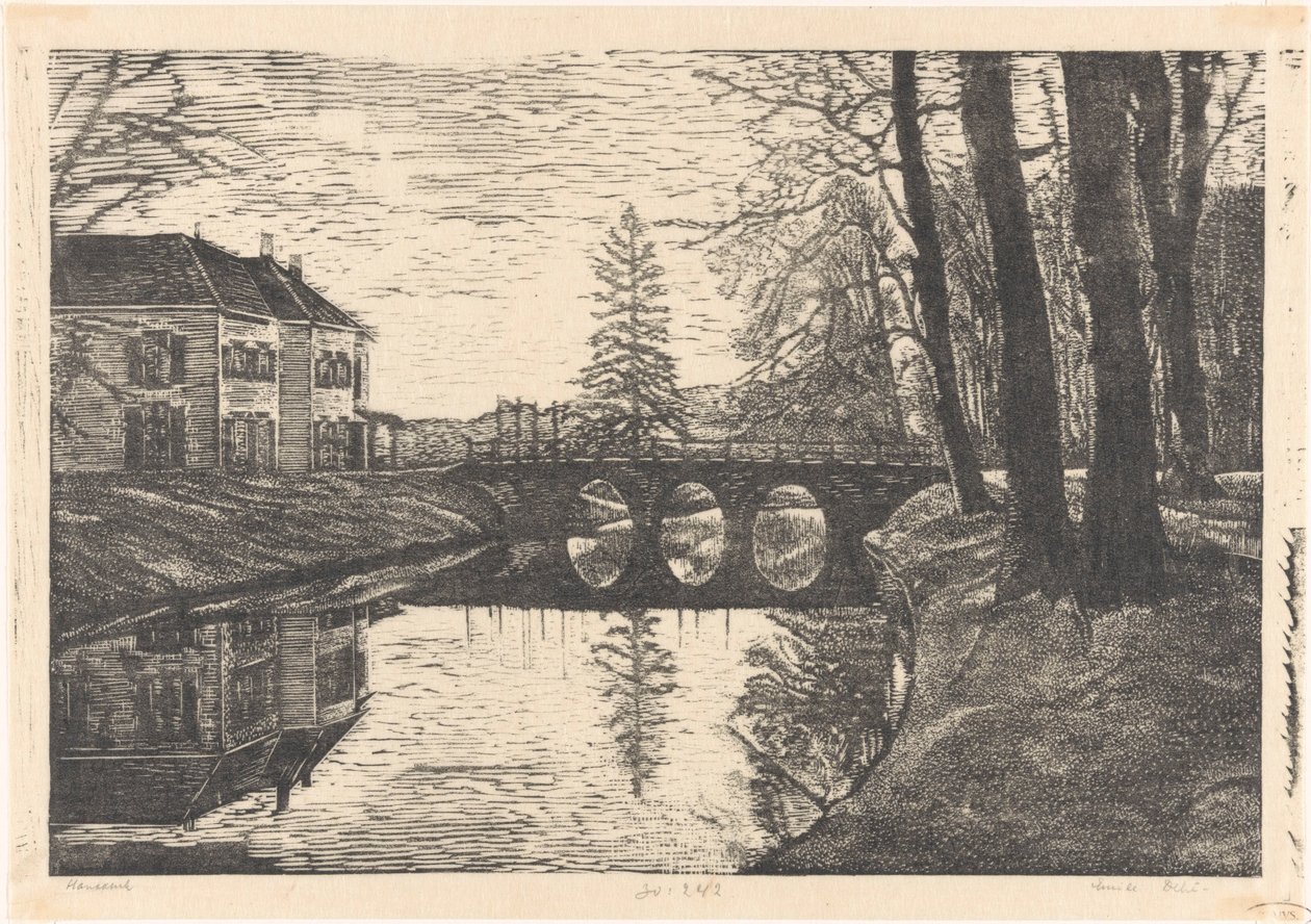 Starý dvůr v Bergenu od Emilius Wilhelmus Dehé (signed by artist)