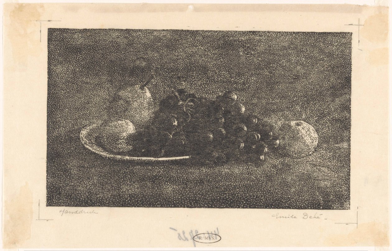 Mísa s hrozny a jiným ovocem od Emilius Wilhelmus Dehé (signed by artist)
