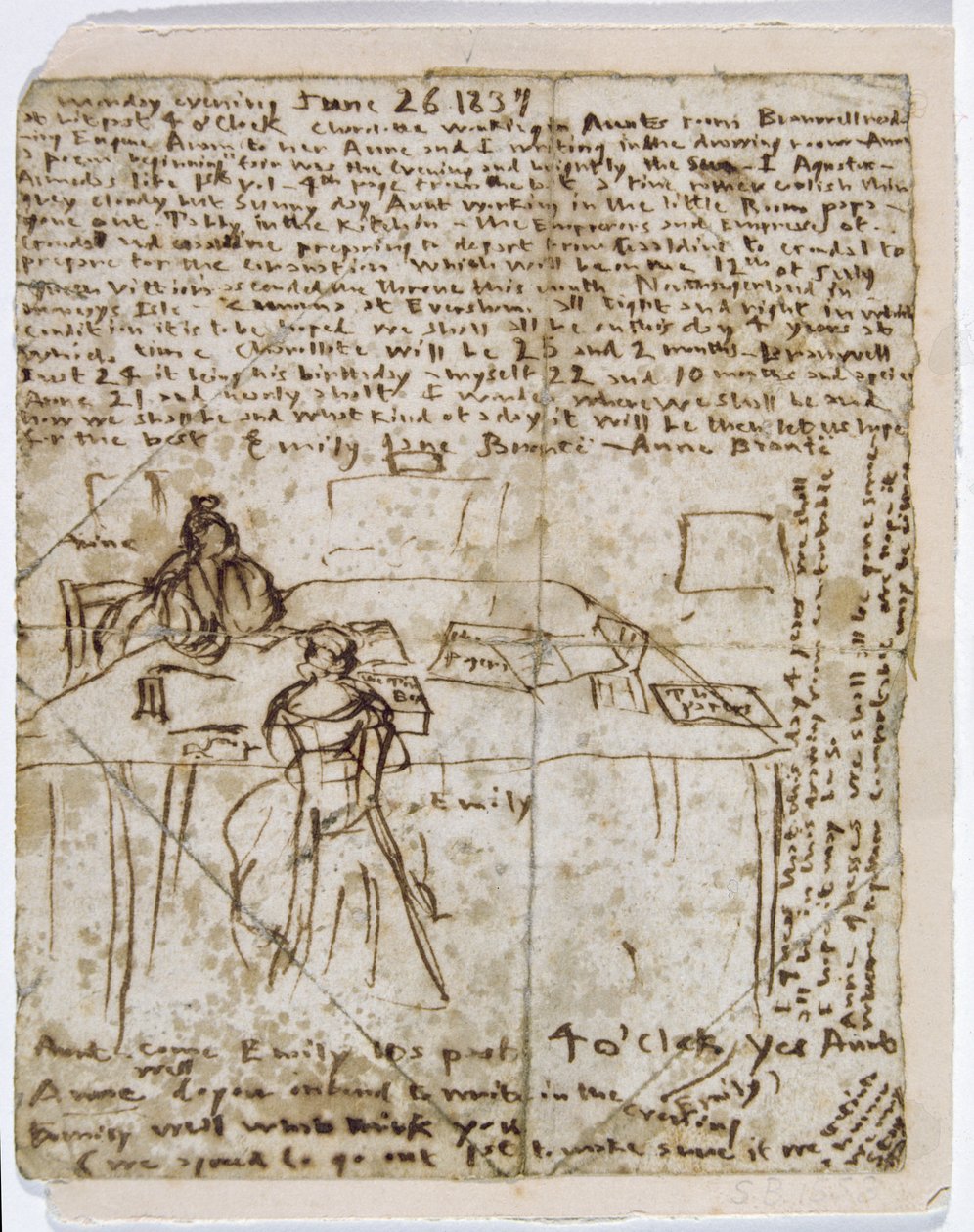 Diářový papír, 1837 (pero a inkoust na papíře) od Emily Bronte
