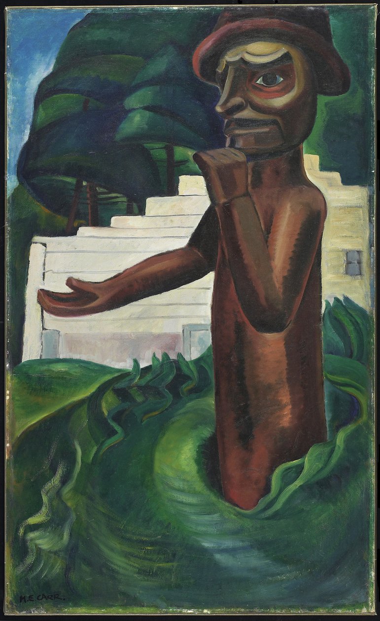 Potlatch Welcome, cca 1928 (olej na plátně) od Emily Carr