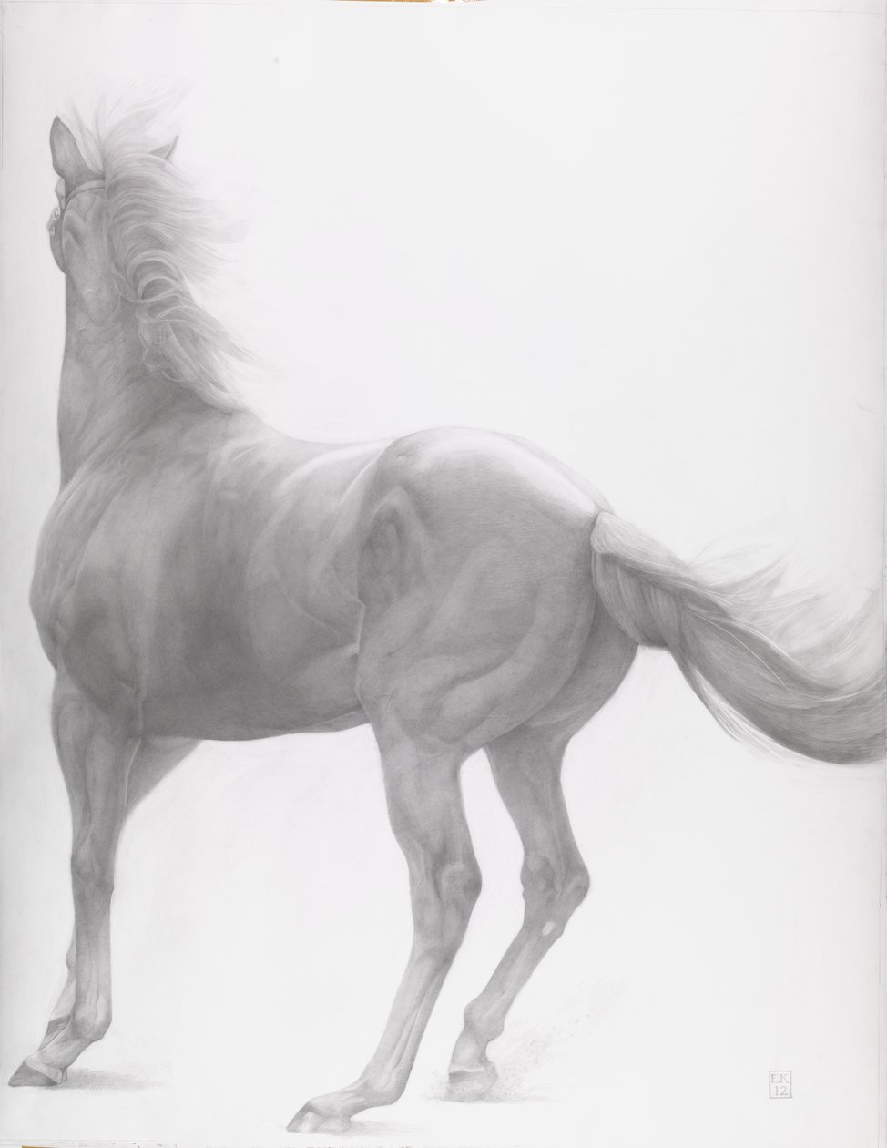 Kicking Off, Series 2, 2012 (grafit na papíře) od Emma Kennaway