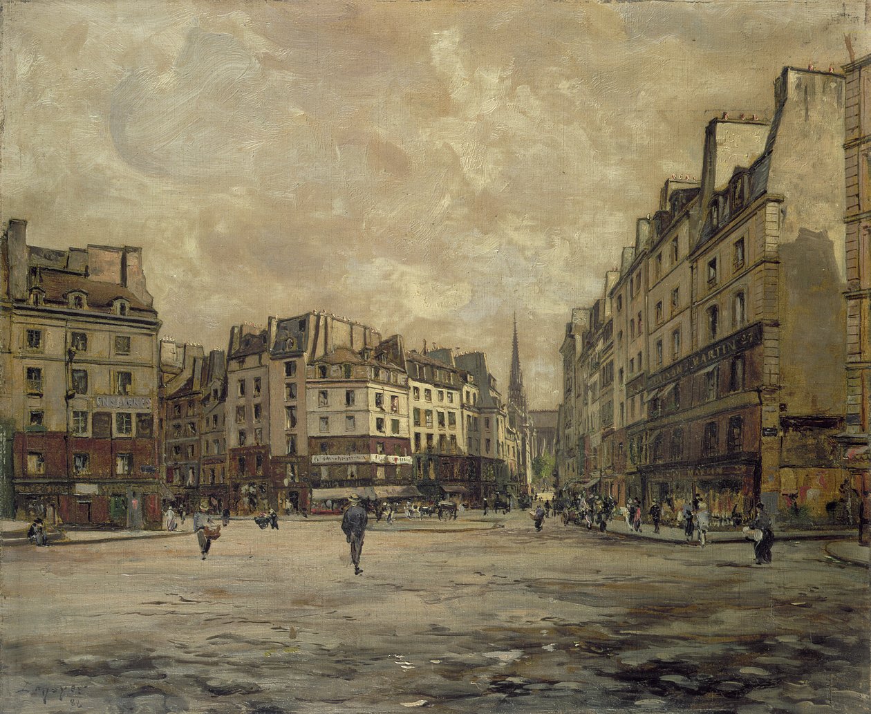 Place Maubert, Paříž, 1888 od Emmanuel Lansyer