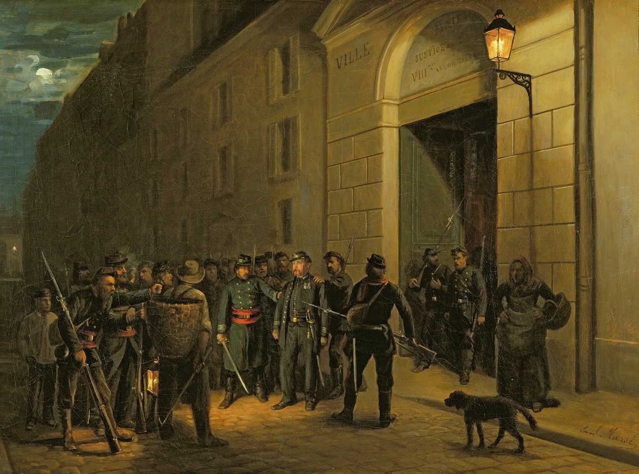 Zatčení generálů Lecomta a Clementa Thomase během Pařížské komuny od Emmanuel Masse