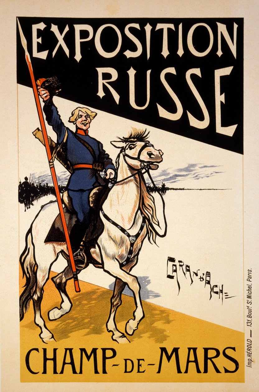 Plakát k ruské výstavě na Champs de Mars v Paříži, kolem roku 1910 od Emmanuel Poire Caran D