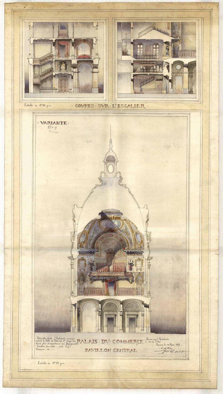 Palais du Commerce v Rennes: centrální pavilon od Emmanuel le Ray