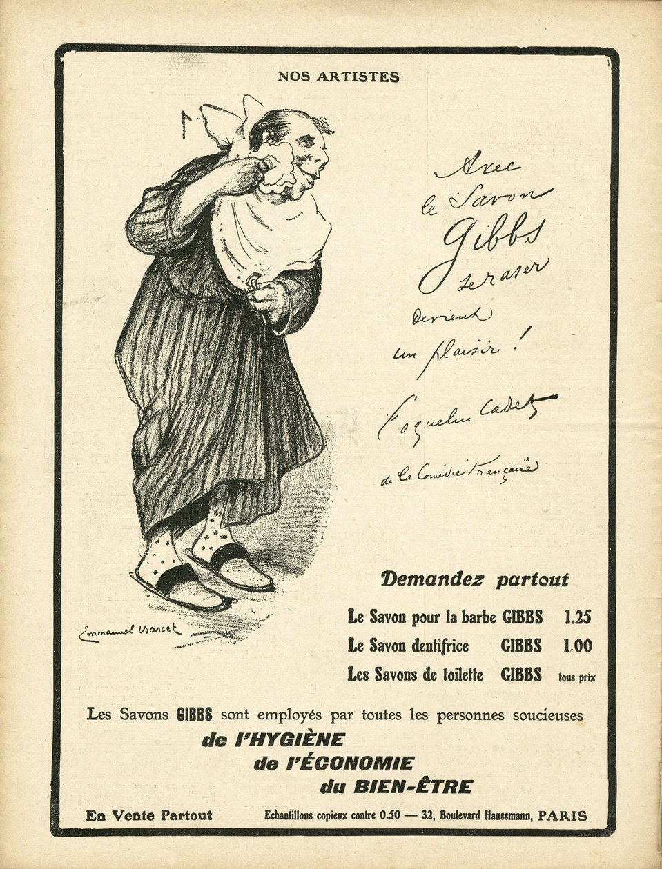 Ilustrace Emmanuel Barcet (1870-1940) v Le Rire, 23.1.2009 - Naši umělci - Rekultivační reklama, Hygiena - Poppy Cadet od Emmanuel Barcet