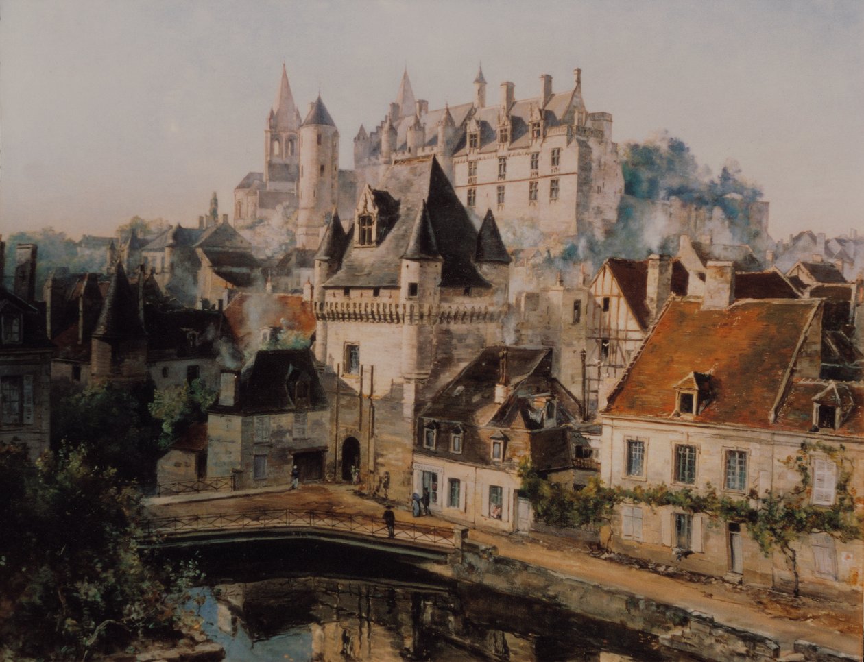 Hrad Loches a Porte des Cordeliers, pohled z přádelny od Emmanuel Lansyer