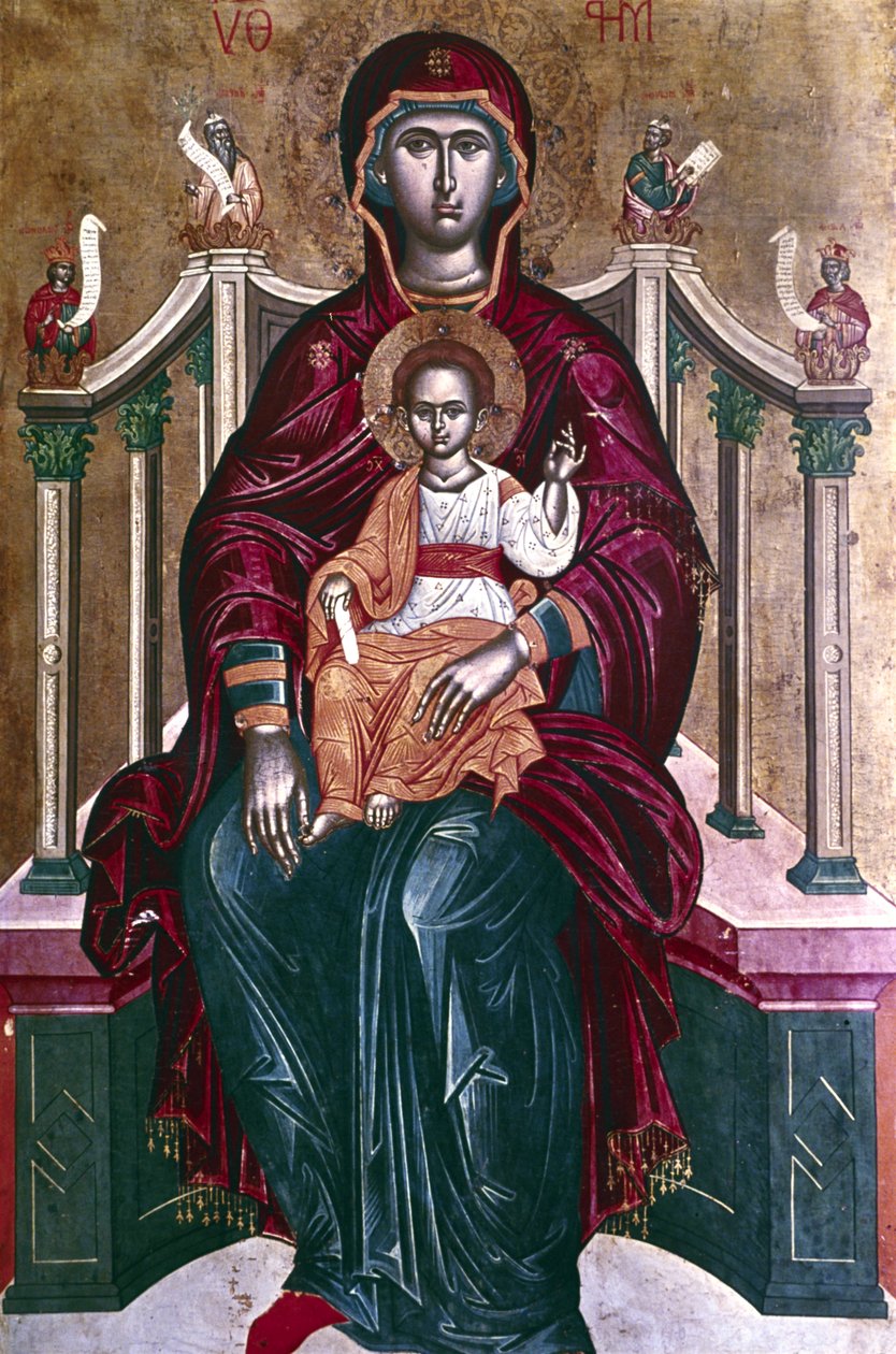Ikona Panny a dítěte, 1664 od Emmanuel Tzanes