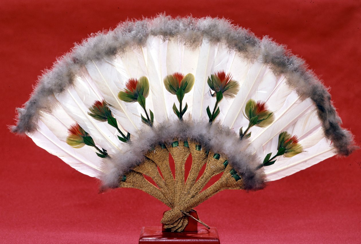 Vějíř z ptačího peří, pozdní období Manchou (19. století). od Empress Cixi Manchu Chinese