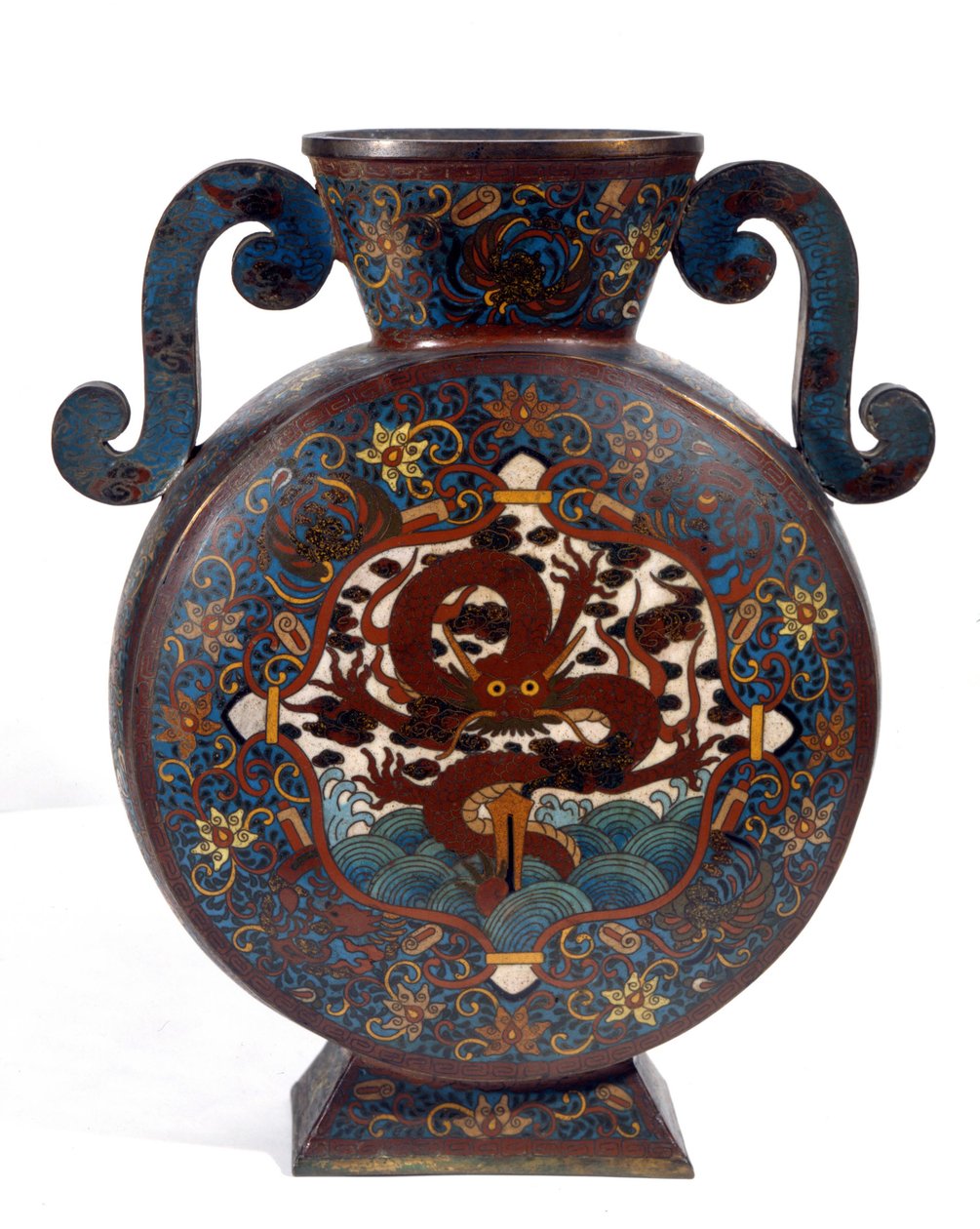 Čínská váza v cloisonne smaltu, období Manchou od Empress Cixi Manchu Chinese