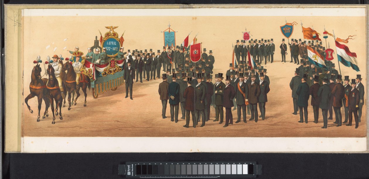 Procesí v Haarlemu, 1872 (deska 10) Procesí konané v Haarlemu 1. dubna 1872. (název série na předmětu) od Emrik and Binger