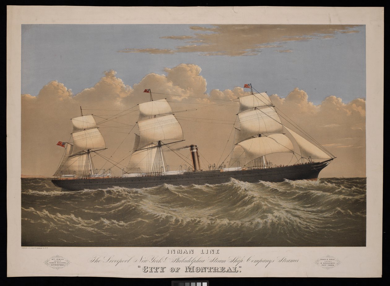 Inman Line, Parník The Liverpool, New York  Philadelphia Steam Ship Company